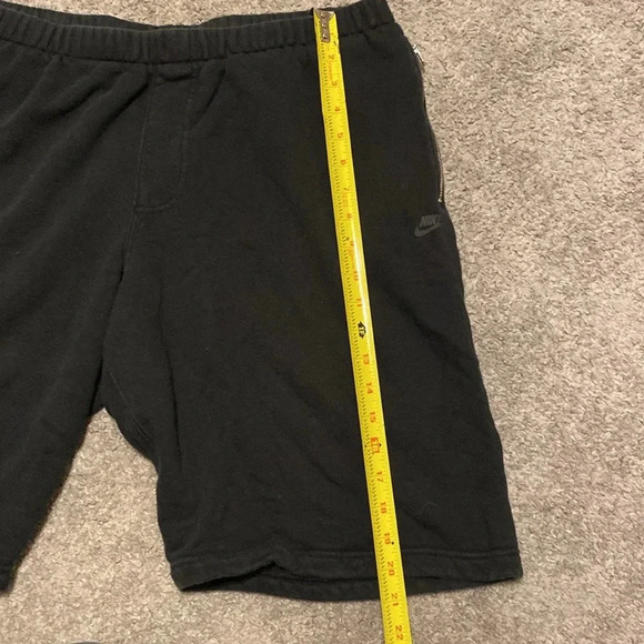 EUC Nike Sportswear Black Cotton Terry Drawstring Pull On Shorts See Measurement - Picture 10 of 12